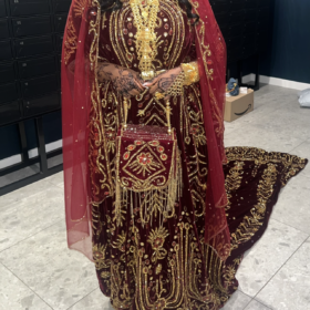 Cute velvet maroon Bridal Dirac !
