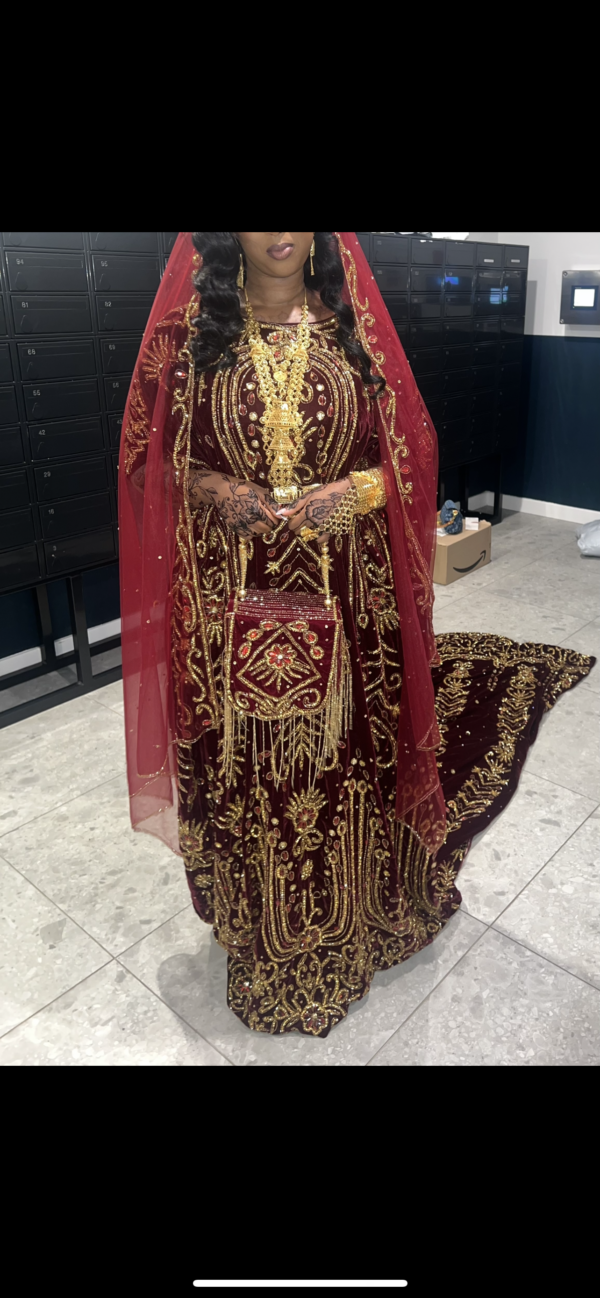 Cute velvet maroon Bridal Dirac !
