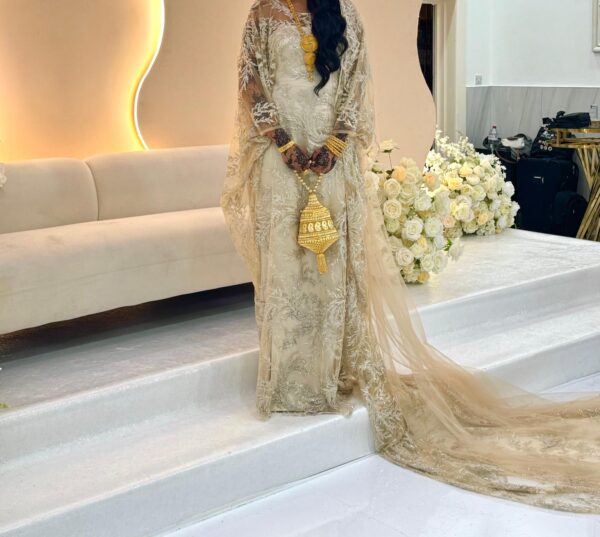 Custom Dubai Bridal Dirac with Veil - Image 2