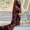 Velvet Maroon & Gold Bridal Dirac Set with 4 Matching Bridesmaid Diracs