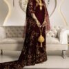 Velvet Maroon & Gold Bridal Dirac Set